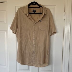 Brixton Men's Casual Tan Button Down Shirt